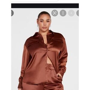 New with defects ! Fashion To Figure Evie Satin Shirt Gabi Fresh x FTF  0 /US XL